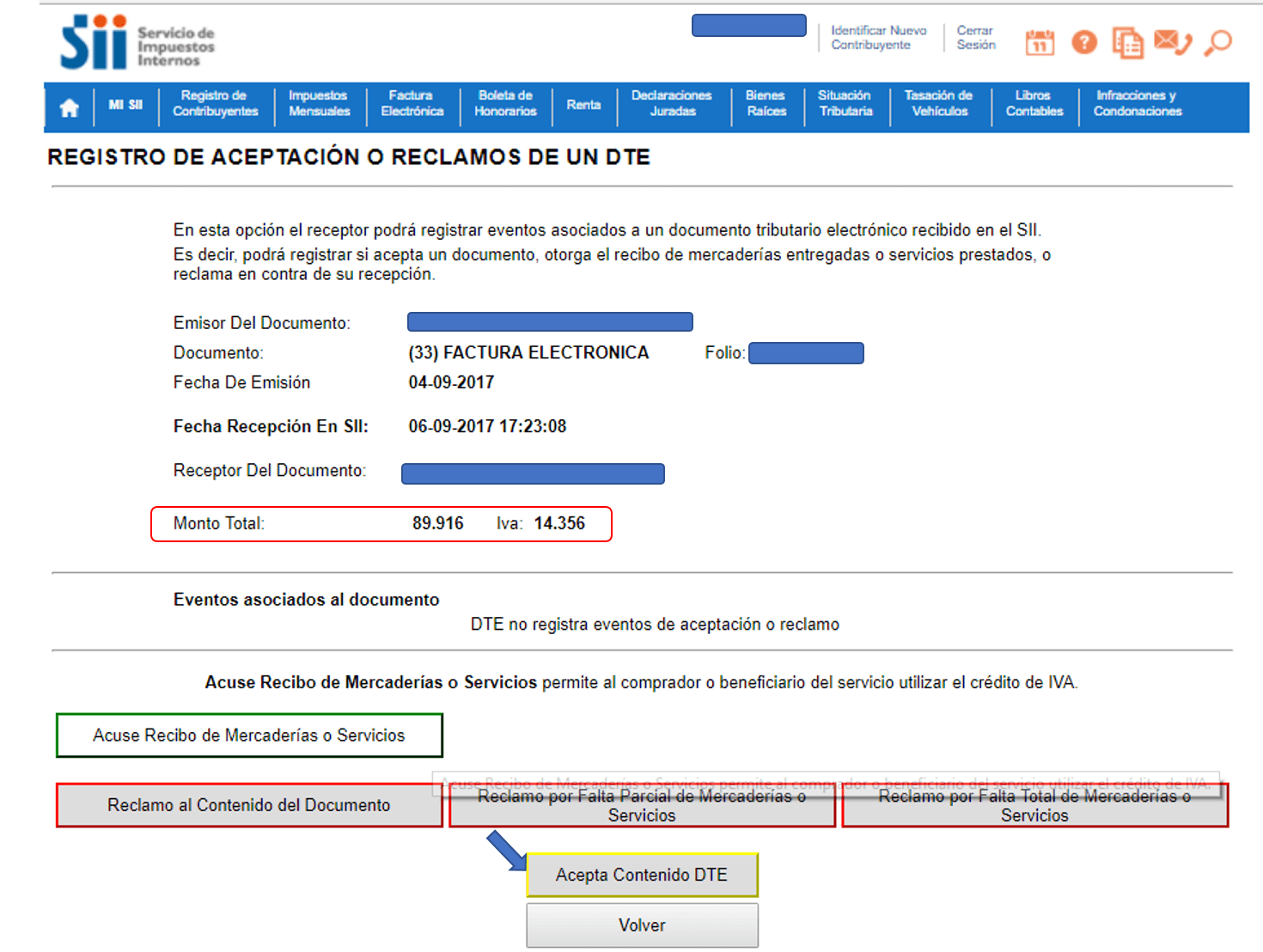 Acuse de recibo Facturación electrónica f29 paso 10