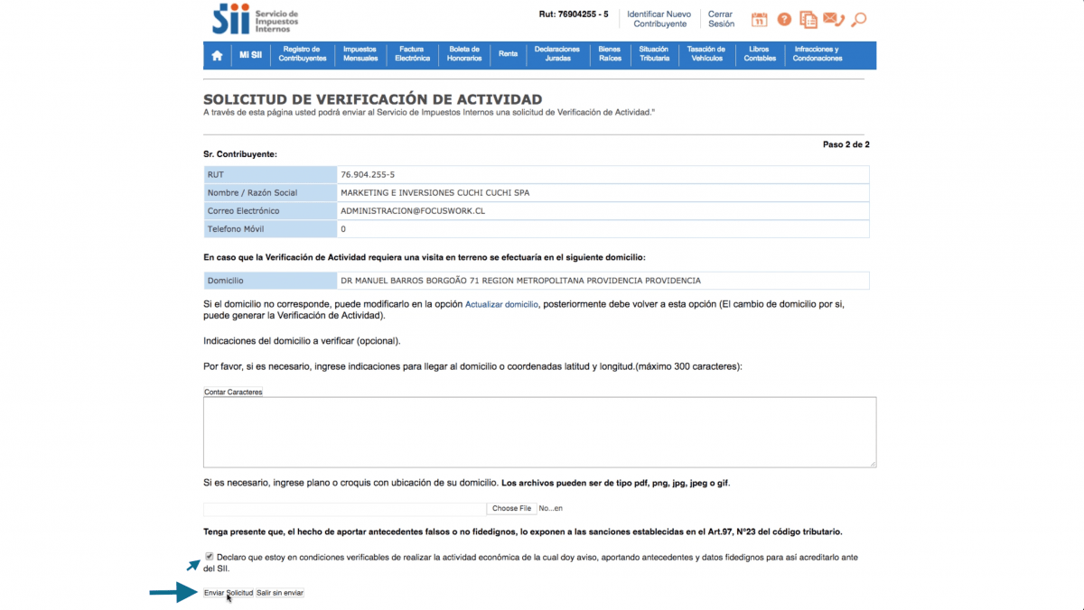 ⋆ Solicitar Verificacion de Actividades en SII.cl ⋆ Guía